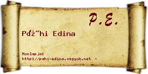 Páhi Edina névjegykártya
